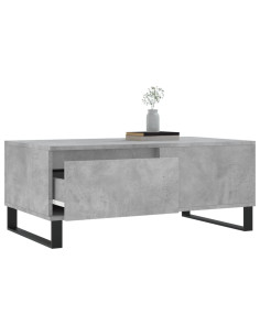 Tavolino Salotto Grigio Cemento 90x50x36,5 cm Legno Multistrato 2