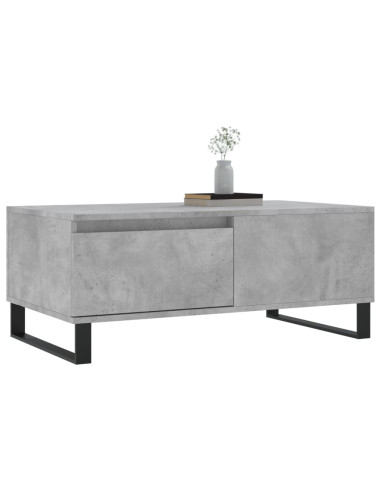 Tavolino Salotto Grigio Cemento 90x50x36,5 cm Legno Multistrato