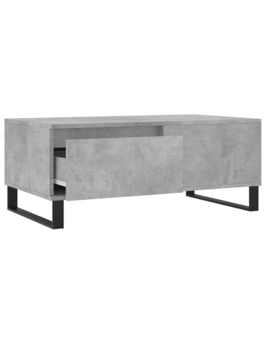 Tavolino Salotto Grigio Cemento 90x50x36,5 cm Legno Multistrato