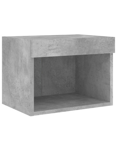 Mobili TV a Muro con LED 5pz Grigio Cemento Legno Multistrato