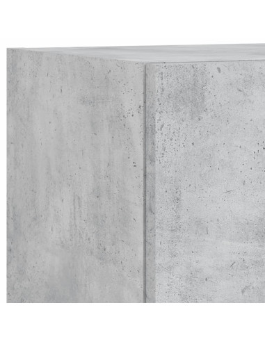 Mobili TV a Muro con LED 5pz Grigio Cemento Legno Multistrato