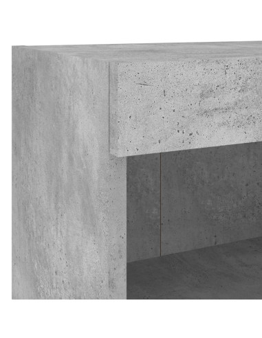 Mobili TV a Muro con LED 5pz Grigio Cemento Legno Multistrato