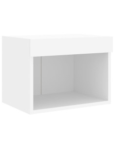 Mobili TV a Muro con LED 5pz Bianchi in Legno Multistrato 2