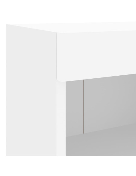 Mobili TV a Muro con LED 5pz Bianchi in Legno Multistrato