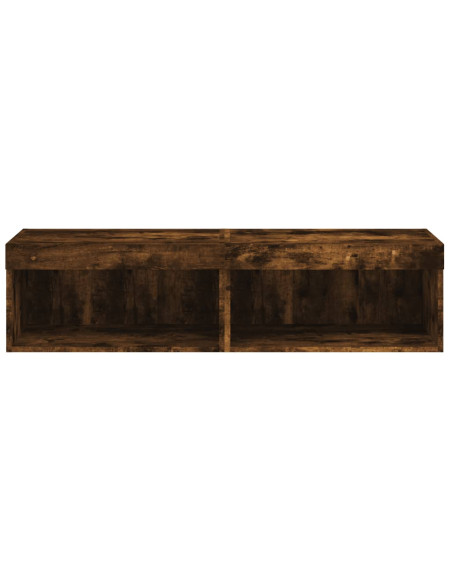 Mobili Porta TV con Luci LED 2 pz Rovere Fumo 60x30x30 cm