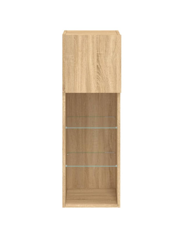 Mobile TV con Luci LED Rovere Sonoma 30,5x30x90 cm