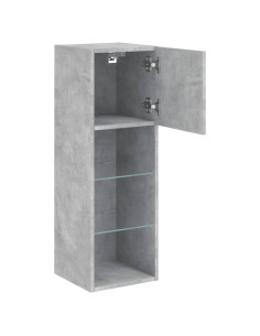 Mobili TV con Luci LED 2pz Grigio Cemento 30,5x30x90 cm 2