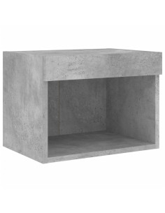 Mobili TV a Muro 4pz con Luci LED Grigio Cemento 2