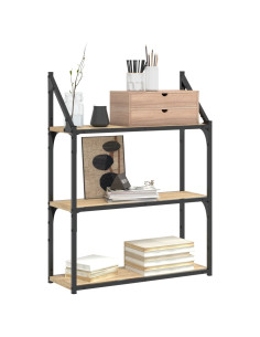 Scaffale Parete 3Ripiani Rovere Sonoma 60x21x78,5cm Multistrato 2