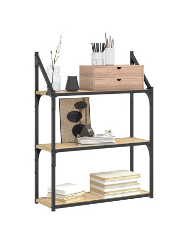 Scaffale Parete 3Ripiani Rovere Sonoma 60x21x78,5cm Multistrato