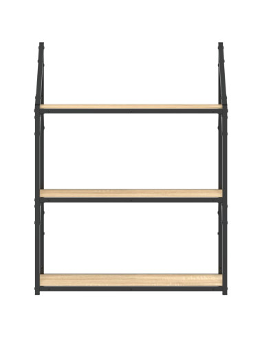 Scaffale Parete 3Ripiani Rovere Sonoma 60x21x78,5cm Multistrato