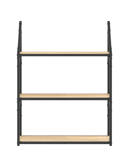 Scaffale Parete 3Ripiani Rovere Sonoma 60x21x78,5cm Multistrato