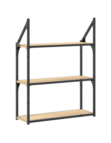 Scaffale Parete 3Ripiani Rovere Sonoma 60x21x78,5cm Multistrato