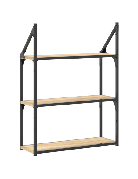 Scaffale Parete 3Ripiani Rovere Sonoma 60x21x78,5cm Multistrato