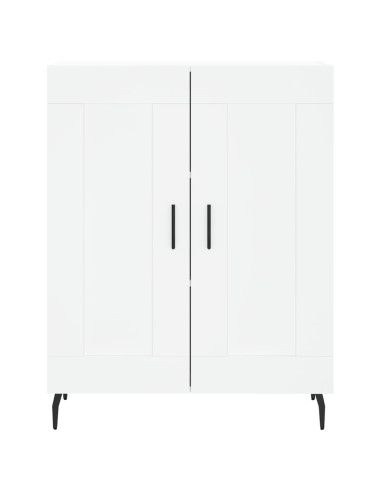 Credenza Bianca 69,5x34x180 cm in Legno Multistrato