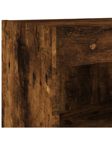 Mobili TV a Muro con LED 8pz Rovere Fumo in Legno Multistrato