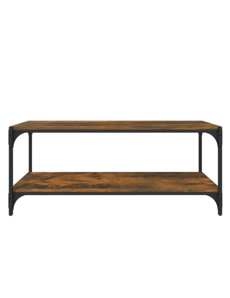 Mobile TV Rovere Fumo 100x33x41 cm Legno Multistrato e Acciaio