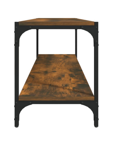 Mobile TV Rovere Fumo 100x33x41 cm Legno Multistrato e Acciaio