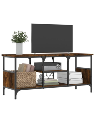 Mobile TV Rovere Fumo 100x35x45 cm in Legno Multistrato e Ferro