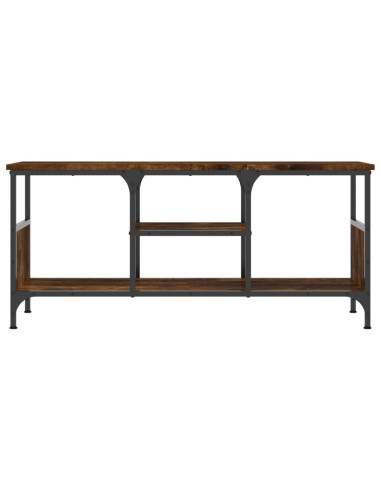 Mobile TV Rovere Fumo 100x35x45 cm in Legno Multistrato e Ferro