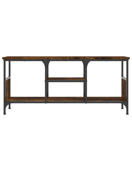 Mobile TV Rovere Fumo 100x35x45 cm in Legno Multistrato e Ferro