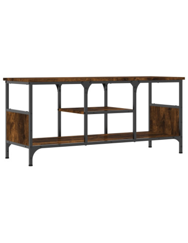Mobile TV Rovere Fumo 100x35x45 cm in Legno Multistrato e Ferro