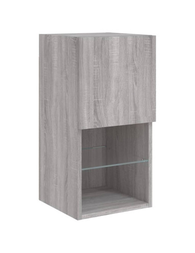 Mobili TV a Muro con LED 6pz Grigio Sonoma Legno Multistrato