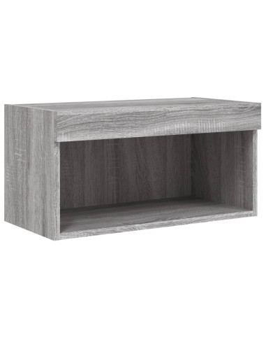 Mobili TV a Muro con LED 6pz Grigio Sonoma Legno Multistrato