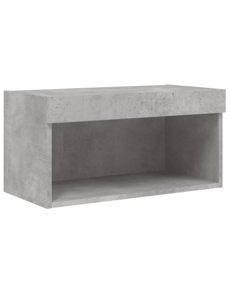 Mobili TV a Muro con LED 8pz Grigio Cemento Legno Multistrato