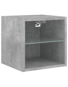 Mobili TV a Muro con LED 8pz Grigio Cemento Legno Multistrato 2