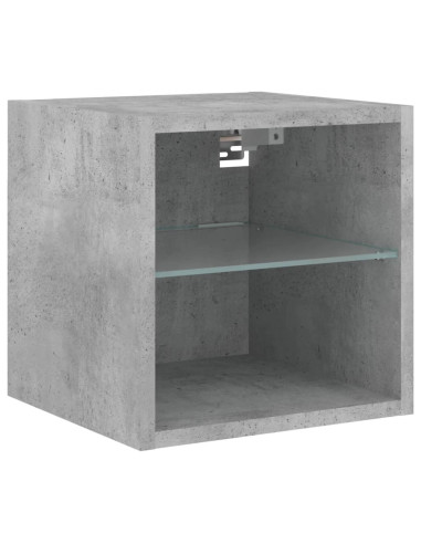 Mobili TV a Muro con LED 8pz Grigio Cemento Legno Multistrato
