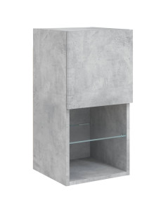 Mobili TV a Muro con LED 6pz Grigio Cemento Legno Multistrato 2