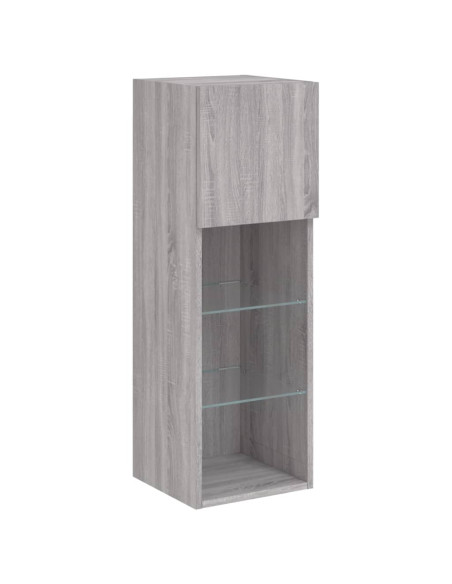 Mobili TV a Muro con LED 6pz Grigio Sonoma Legno Multistrato