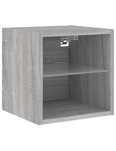 Mobili TV a Muro con LED 6pz Grigio Sonoma Legno Multistrato