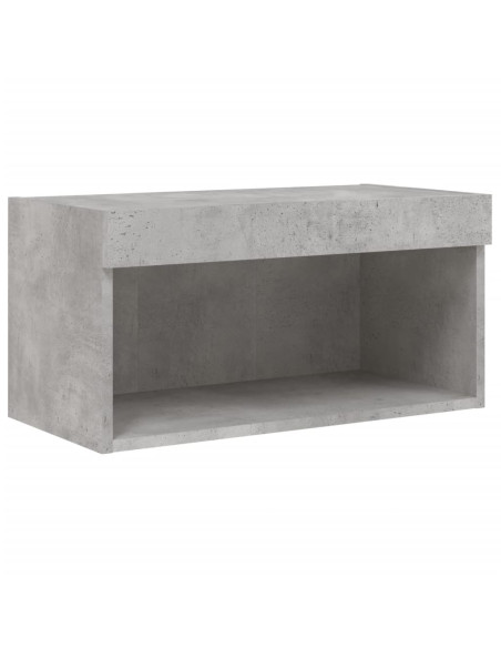 Mobili TV a Muro con LED 6pz Grigio Cemento Legno Multistrato