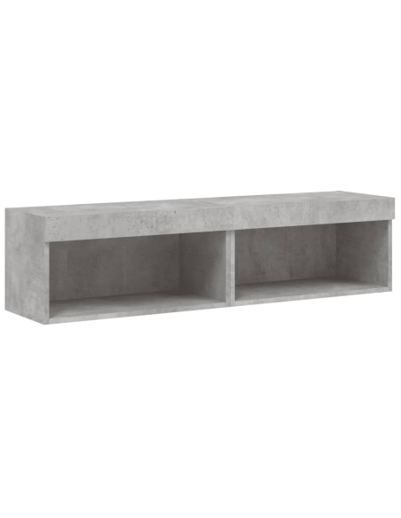 Mobili TV con Luci LED 2pz Grigio Cemento 60x30x30 cm