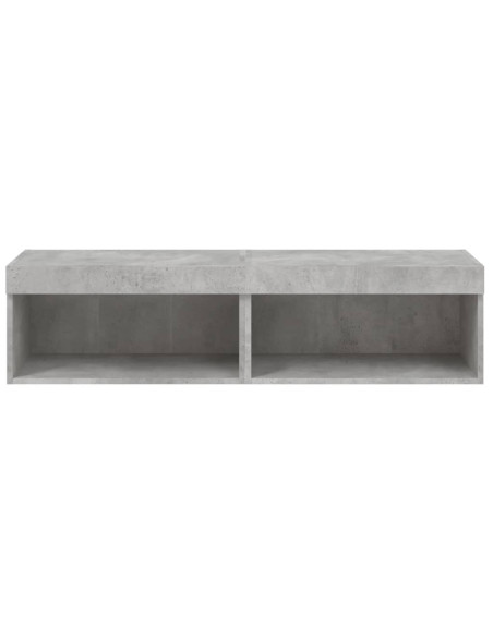 Mobili TV con Luci LED 2pz Grigio Cemento 60x30x30 cm