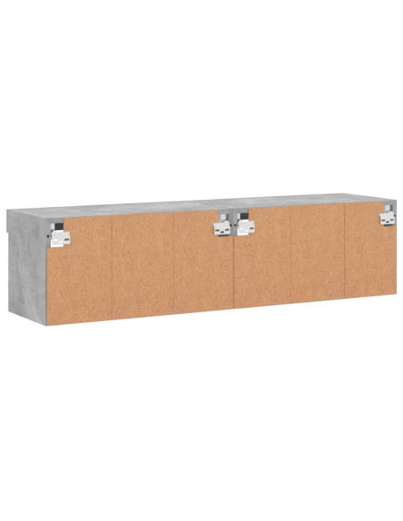 Mobili TV con Luci LED 2pz Grigio Cemento 60x30x30 cm