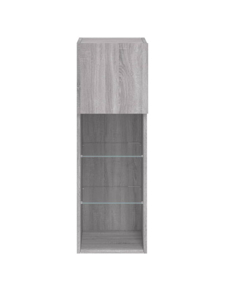 Mobili TV con Luci LED 2pz Grigio Sonoma 30,5x30x90 cm