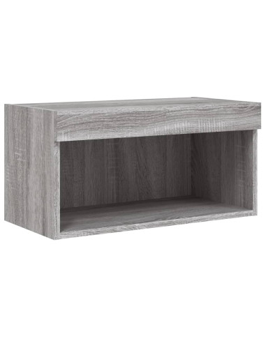 Mobili TV a Muro con LED 6pz Grigio Sonoma Legno Multistrato