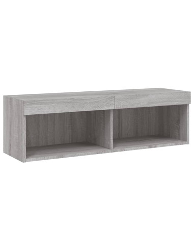 Mobili TV a Muro con LED 6pz Grigio Sonoma Legno Multistrato