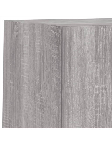 Mobili TV a Muro con LED 6pz Grigio Sonoma Legno Multistrato