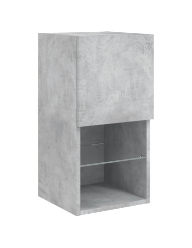 Mobili TV a Muro con LED 6pz Grigio Cemento Legno Multistrato