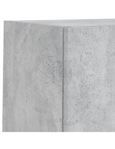 Mobili TV a Muro con LED 6pz Grigio Cemento Legno Multistrato
