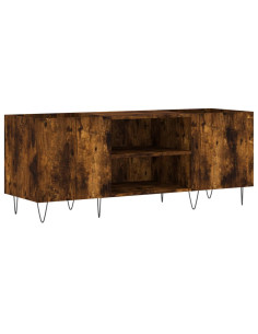 Mobile Porta Dischi Rovere Fumo 121x38x48 cm Legno Multistrato