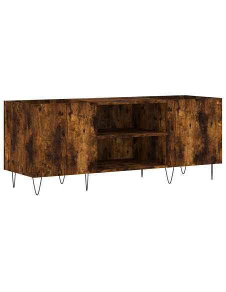 Mobile Porta Dischi Rovere Fumo 121x38x48 cm Legno Multistrato