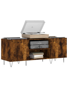 Mobile Porta Dischi Rovere Fumo 121x38x48 cm Legno Multistrato 2