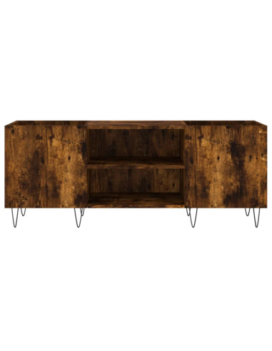Mobile Porta Dischi Rovere Fumo 121x38x48 cm Legno Multistrato