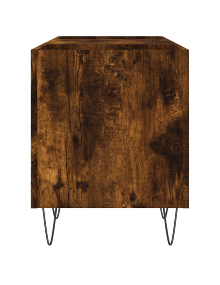 Mobile Porta Dischi Rovere Fumo 121x38x48 cm Legno Multistrato