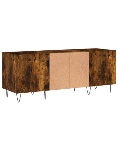 Mobile Porta Dischi Rovere Fumo 121x38x48 cm Legno Multistrato